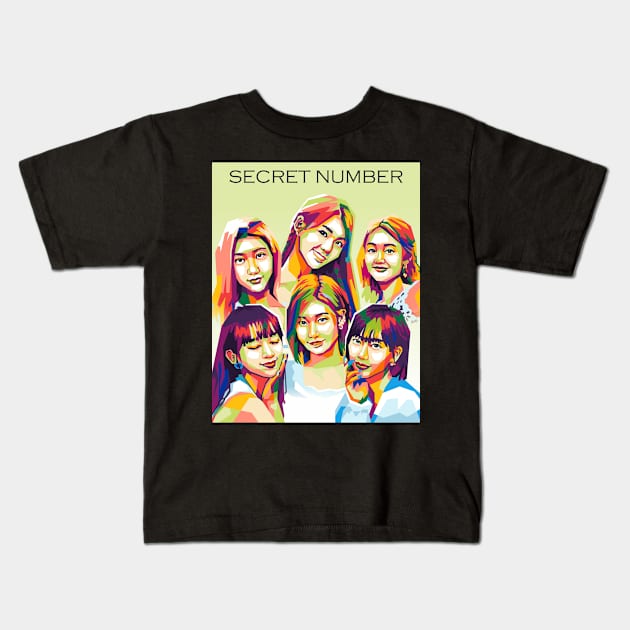 secret number pop art Kids T-Shirt by cool pop art house